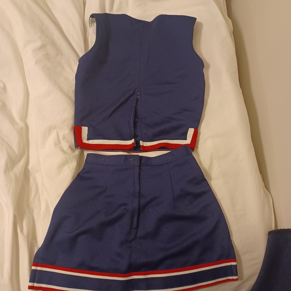Varsity Red Blue and White Cheerleading Outfit - Picture 2 of 6